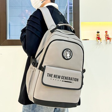 新款ins书包男生初中生大容量背包中学生韩版轻便休闲百搭双肩包