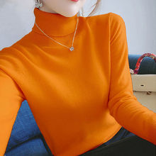 高领长袖针织衫韩版学生女士保暖毛衣秋冬打底衫上衣新款修身显瘦