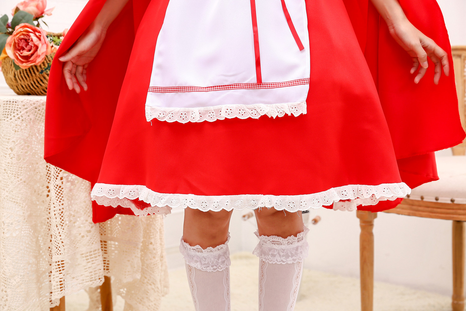 万圣节小红帽cosplay服装 红色女仆装扮童话故事成人舞台剧演出服采购
