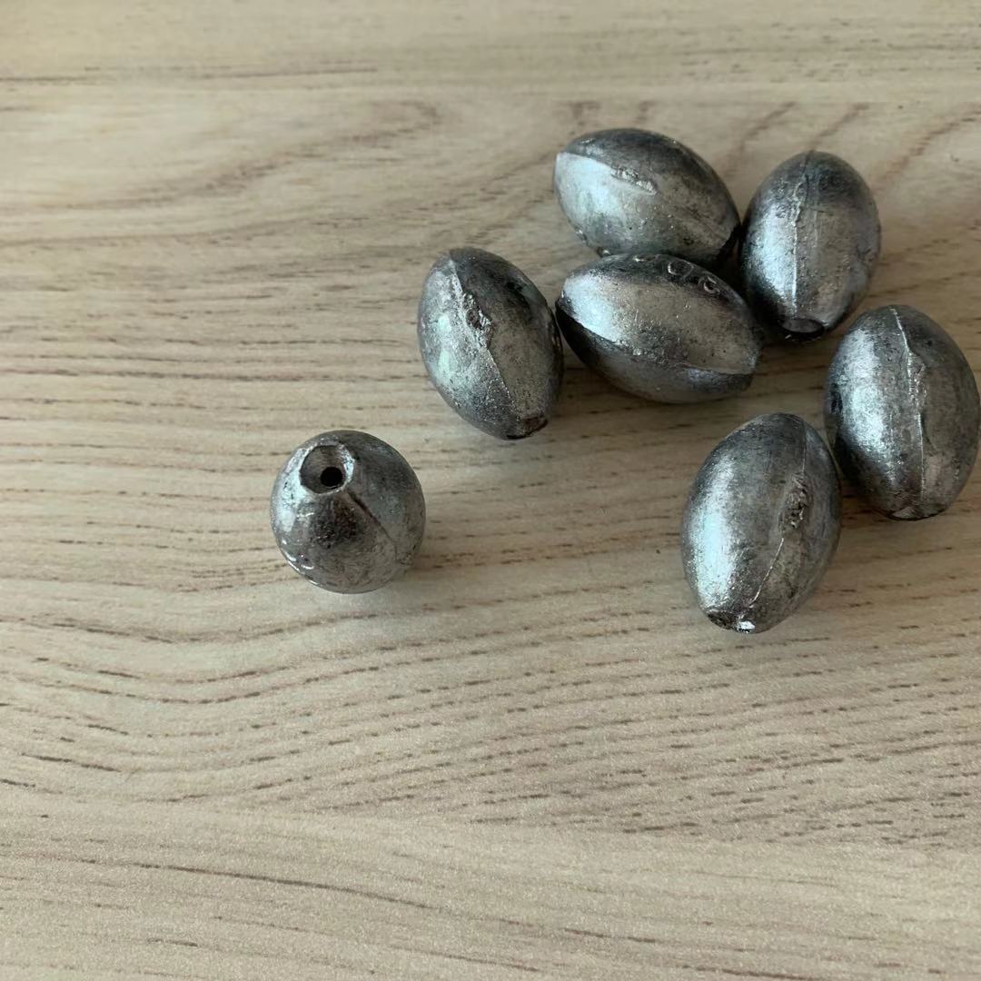 包邮通心橄榄形铅坠 水中铅通心铅坠通芯钓坠垂钓坠钓鱼坠