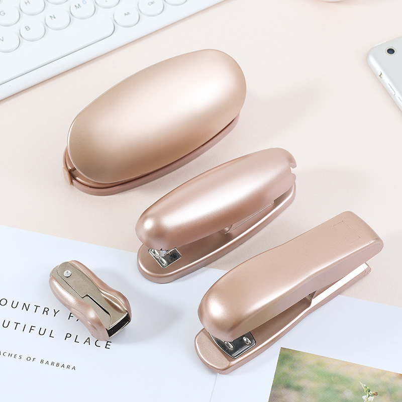 Customized Manual Labor-Saving Binding Machine Double Hole Punching Machine Nail Puller Set 12 Th Rose Gold Stapler