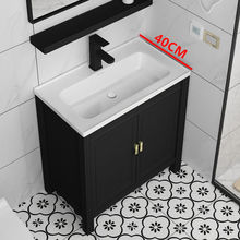 宽40厘米黑色浴室柜组合落地式卫生间洗手盆小户型洗漱台太空铝