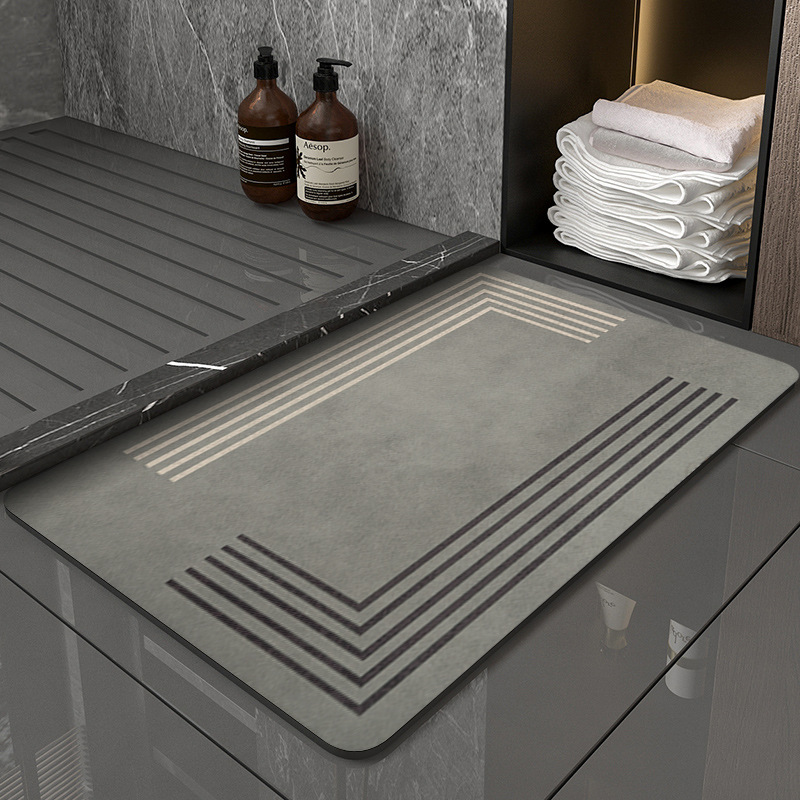 Bathroom Absorbent Floor Mat Diatom Ooze Cushion Bathroom Step Mat Toilet Door Non-Slip Household Quick-Drying Carpet Mat