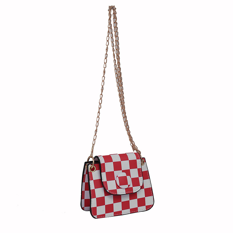 Women's Bag Wholesale Simple Fashionable Stylish Chain Shoulder Bag New Textured Chessboard Plaid Earphone Messenger Bag