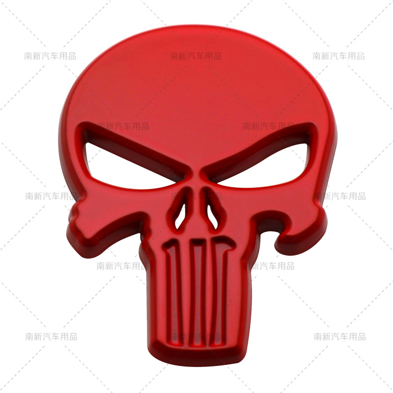 汽车个性装饰贴 惩罚者车标 骷髅头 金属改装车身贴 惩罚者车贴