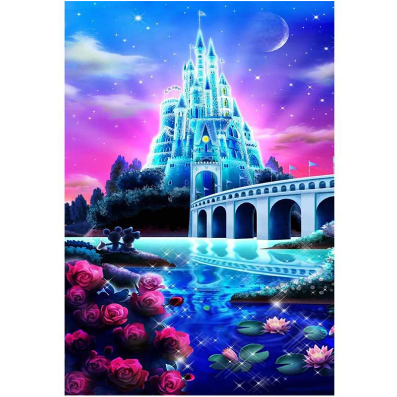 新款5d钻石画动漫水晶城堡diy满钻装饰画亚境货源厂家批发