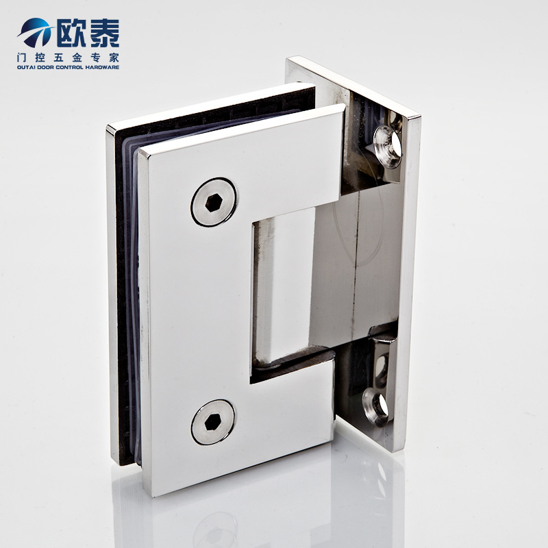 浴室夹90度无框玻璃门合页304不锈钢全铸实心铰链淋浴房玻璃夹子