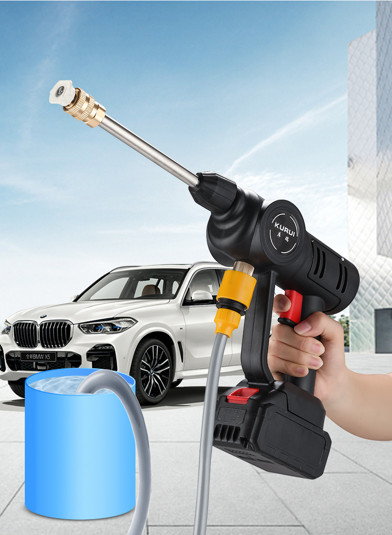 高压无线洗车水枪 家用锂电池小型清洁工具便携式水泵充电洗车器
