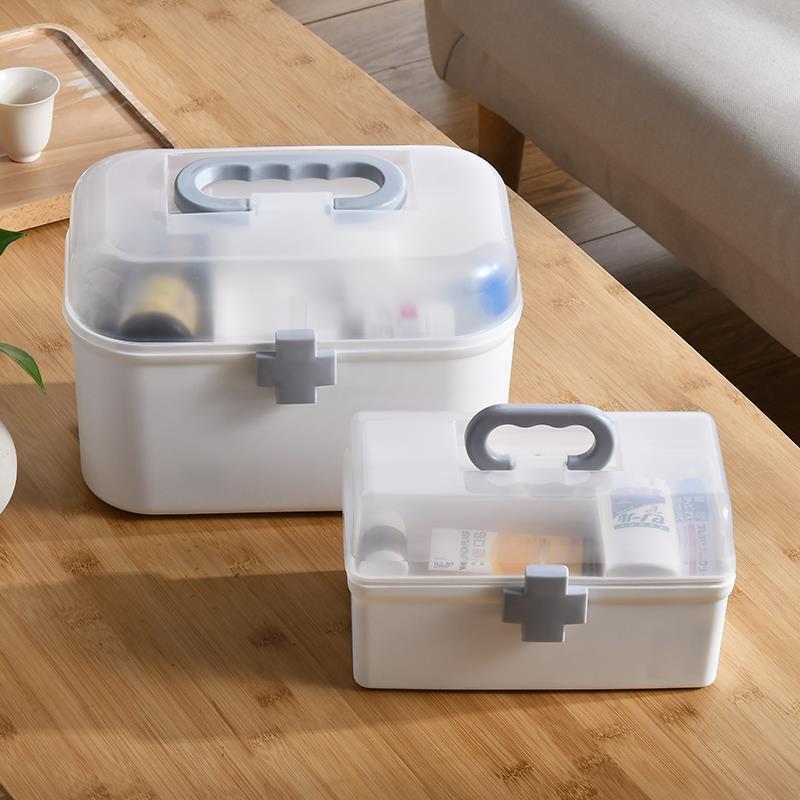 家用药箱家庭药品箱应急救助收纳便携医疗出诊简约分隔收纳小药盒