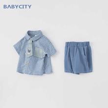 可爱男童夏装套装2023新款帅气宝宝洋气短袖两件套1一3周岁韩版童