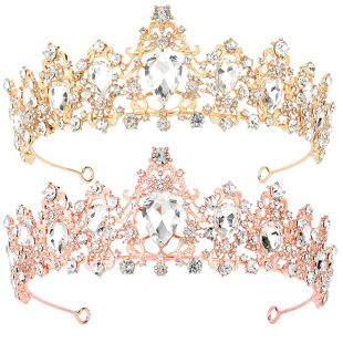 皇冠头饰批发新娘发箍婚庆大气欧美奢华水钻婚礼晚宴婚礼造型王冠