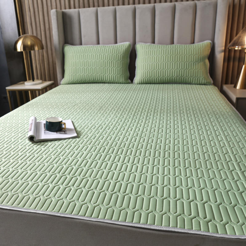 泰国乳胶凉席三件套夏季空调席子冰丝软凉席批发可折叠乳胶席床笠