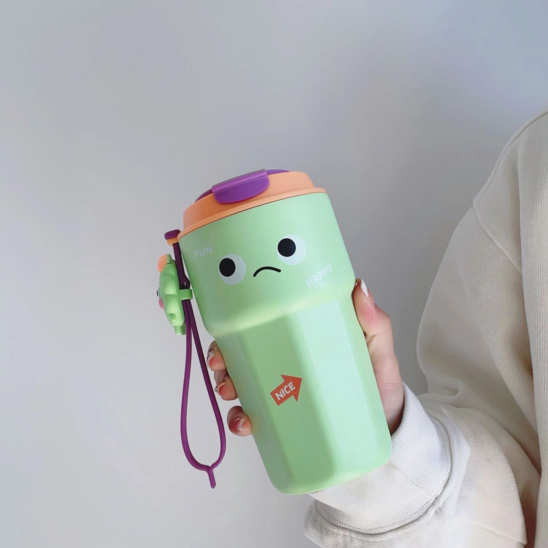 Cute Thermal Mug Coffee Cup Portable Good-looking Water Cup Girls' Cold-Keeping Cup Stainless Steel Couple Traveling