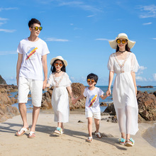 DM625 海边度假亲子装 一家四口全家装套装 母女装沙滩裙