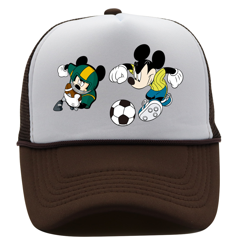 跨境卡通动漫网帽米老鼠防晒棒球帽户外个性遮阳网眼米奇卡车帽子