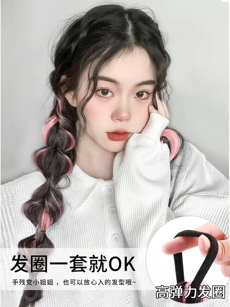 假发女高马尾俏皮可爱自然灯笼辫麻花长辫网红泡泡辫假发马尾辫子