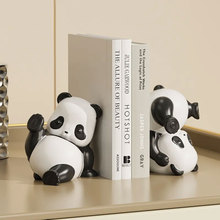 创意可爱熊猫书架摆件客厅酒柜电视柜卧室桌办公室房间书柜装饰品
