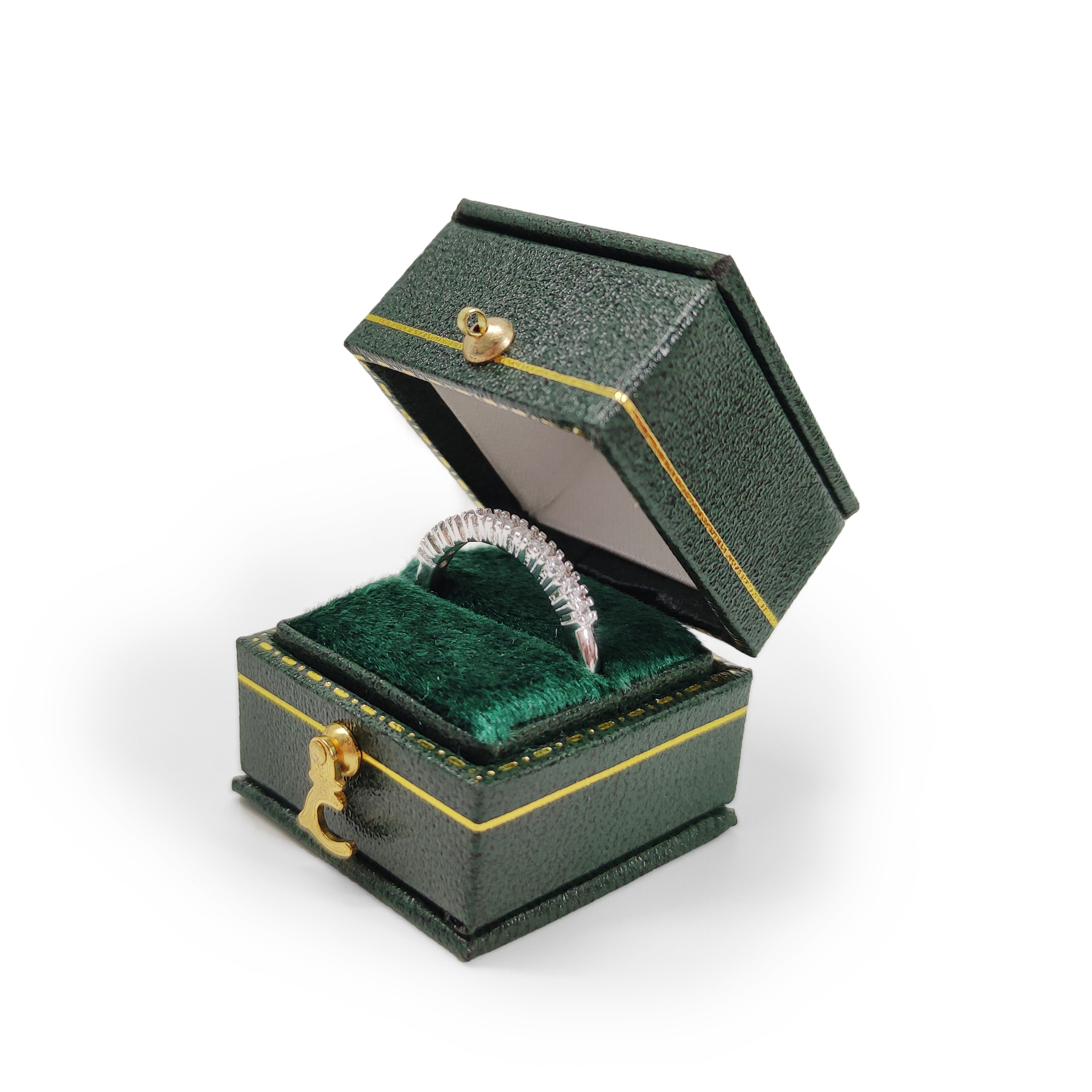 四边形复古戒指盒首饰珠宝戒指盒pu皮革首饰盒首饰摆拍道具