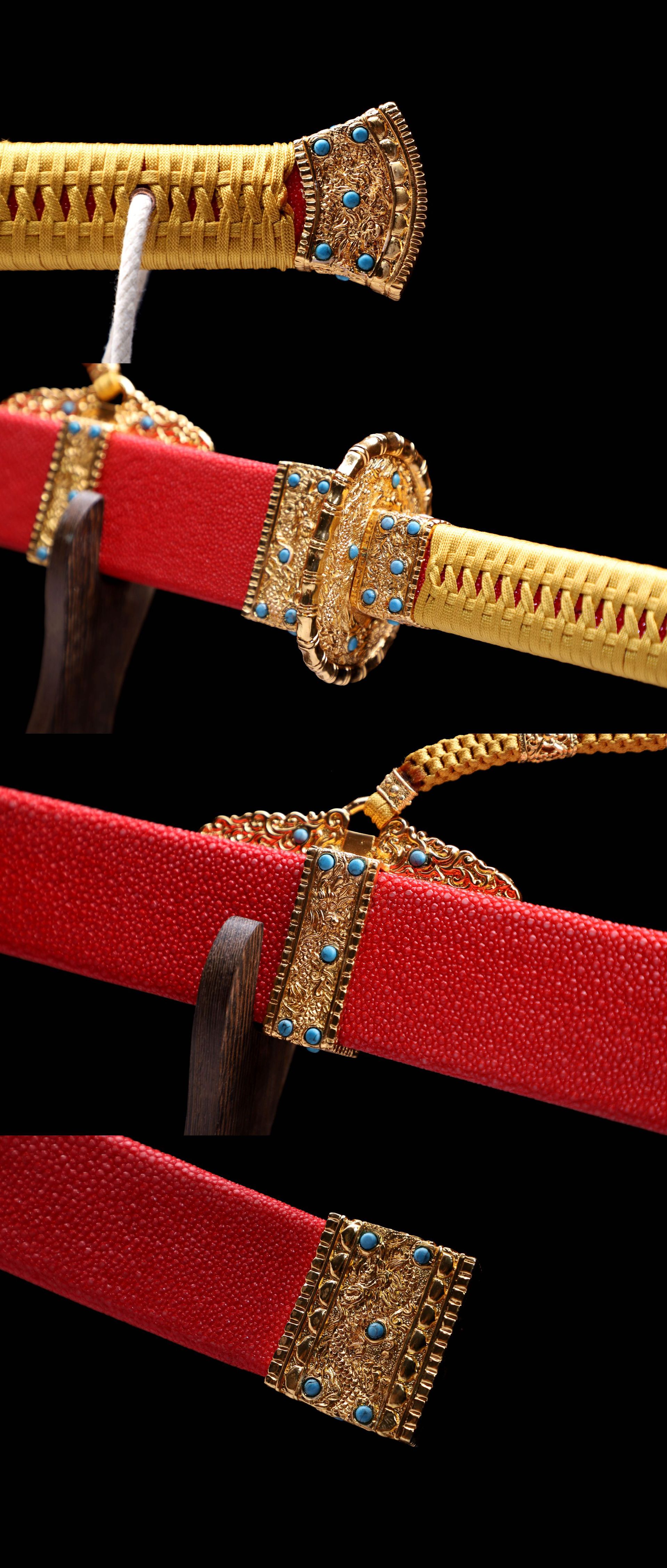 龙泉市刀剑地肌钢夹钢簿仪刀手工清刀雁翎刀一件代发冷兵器未开刃