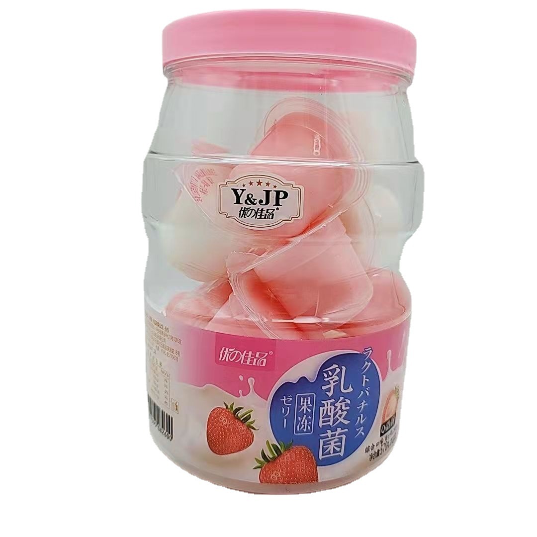 优之佳品570g乳酸菌果冻芒果草莓柠檬红茶味罐装夏季办公室休闲