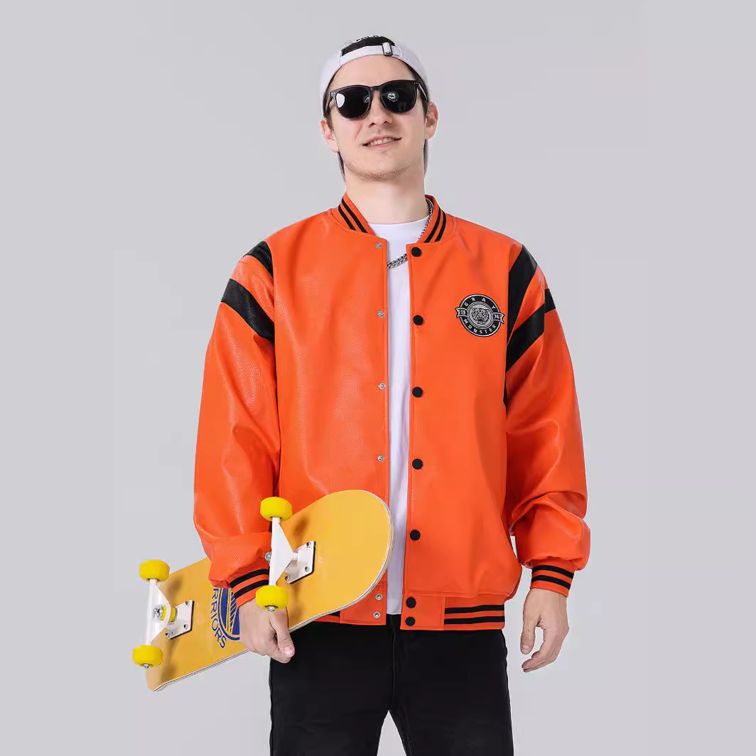 graymonster春秋季男士pu皮夹克潮牌宽松开衫机车服棒球服外套