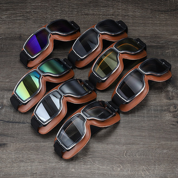 哈雷风镜复古骑行防风眼镜头盔防风沙护目镜半盔 全盔摩托车越野