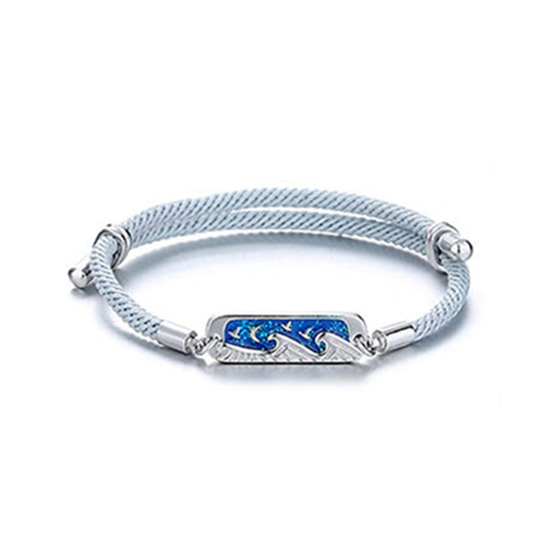 Korean Style One Deer Has Your Fate Bridge Couple Bracelet Lin Shen Saw Deer Sea Blue See Whale Bracelet Collection Valentine's Day Gift