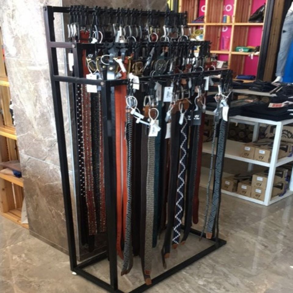 皮带架挂架子展示架落地腰带货架店中岛移动陈列架收纳多层-阿里巴巴
