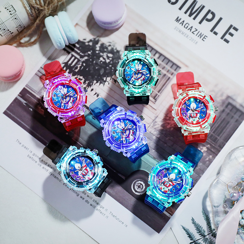 Luminous Ultraman Watch Wholesale Children's Watch Cartoon Luminous Student Watch Electronic Watch Men's Watch L