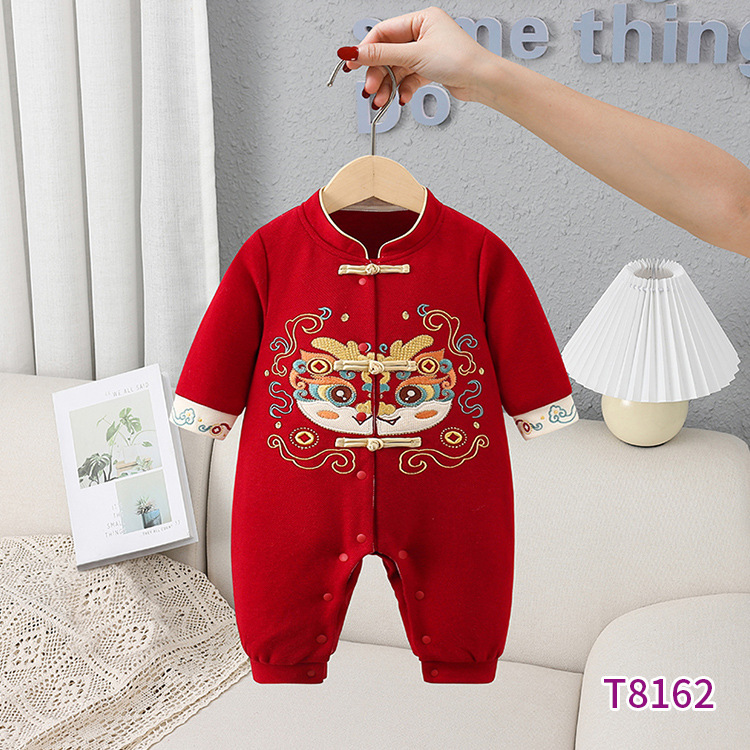Tianjing Children's Clothing 2024 Spring New Baby Jumpsuit Baby Annual Clothing Birthday Dress Long-Sleeve Jumpsuit Romper Baby Clothes