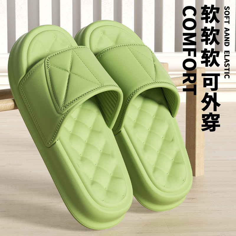 Slip-on Slippers for Women Summer Home Thick Bottom Non-Slip Home Outdoor Bathroom Bath Couple Slippers for Men