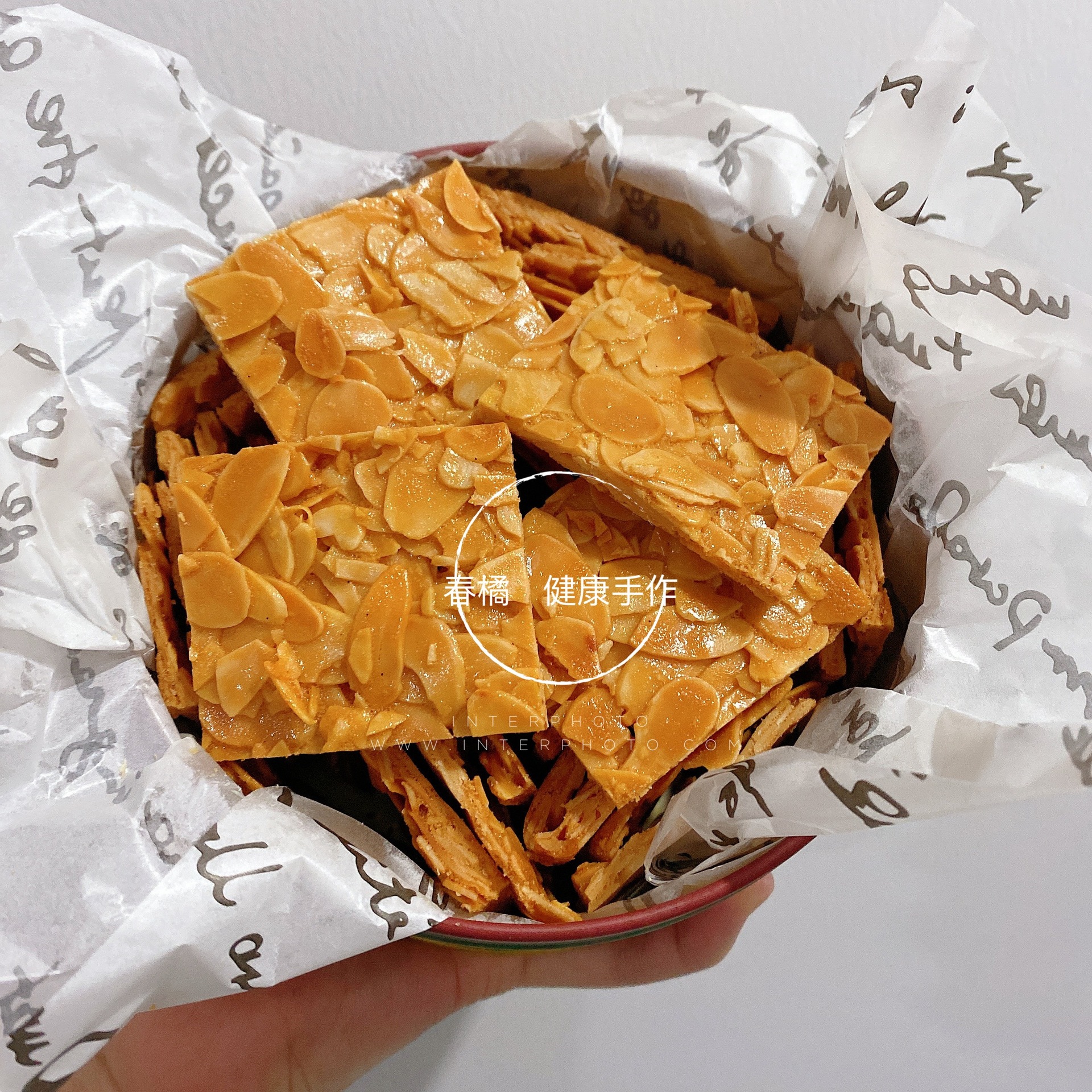 春橘家焦糖杏仁酥饼干 杏仁片 薄脆饼干香香脆脆一口一片剂