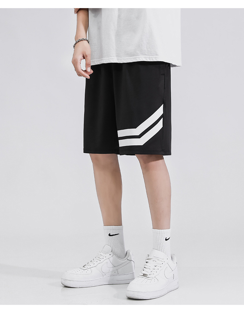 夏季新款潮牌tb两条杠休闲短裤男沙滩运动中裤男士宽松五分裤子男