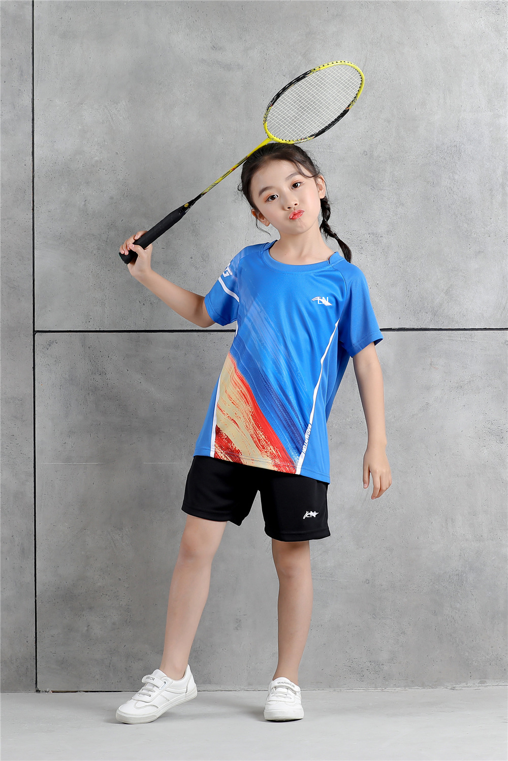儿童羽毛球服上衣男女小孩透气比赛训练服速干排球短袖定制3632b