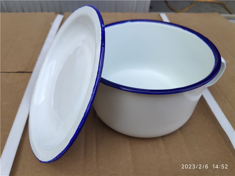 x9ig老式搪瓷饭缸饭盆饭盒 怀旧经典搪瓷杯 泡面杯快餐杯带把带盖