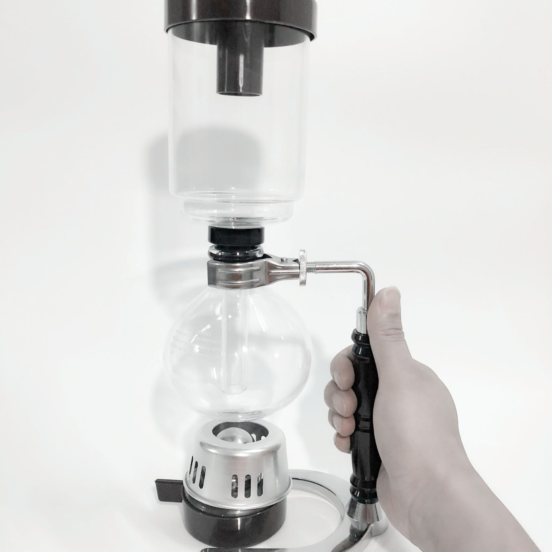 黑手柄虹吸咖啡壶咖啡器具耐热玻璃虹吸壶手煮咖啡机手煮咖啡壶