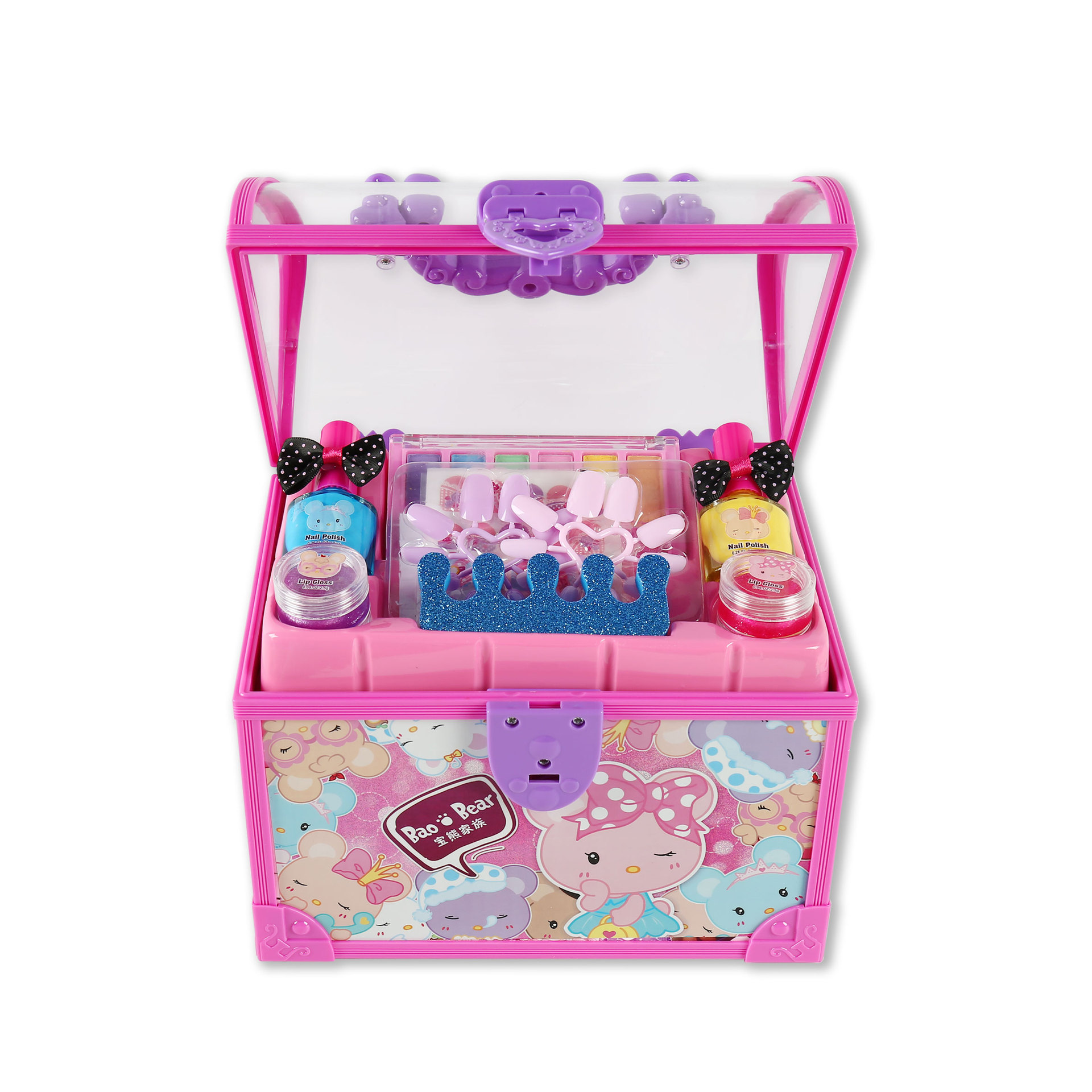 手提包儿童化妆品套装唇彩宝宝公主彩妆盒女孩组合过家家玩具