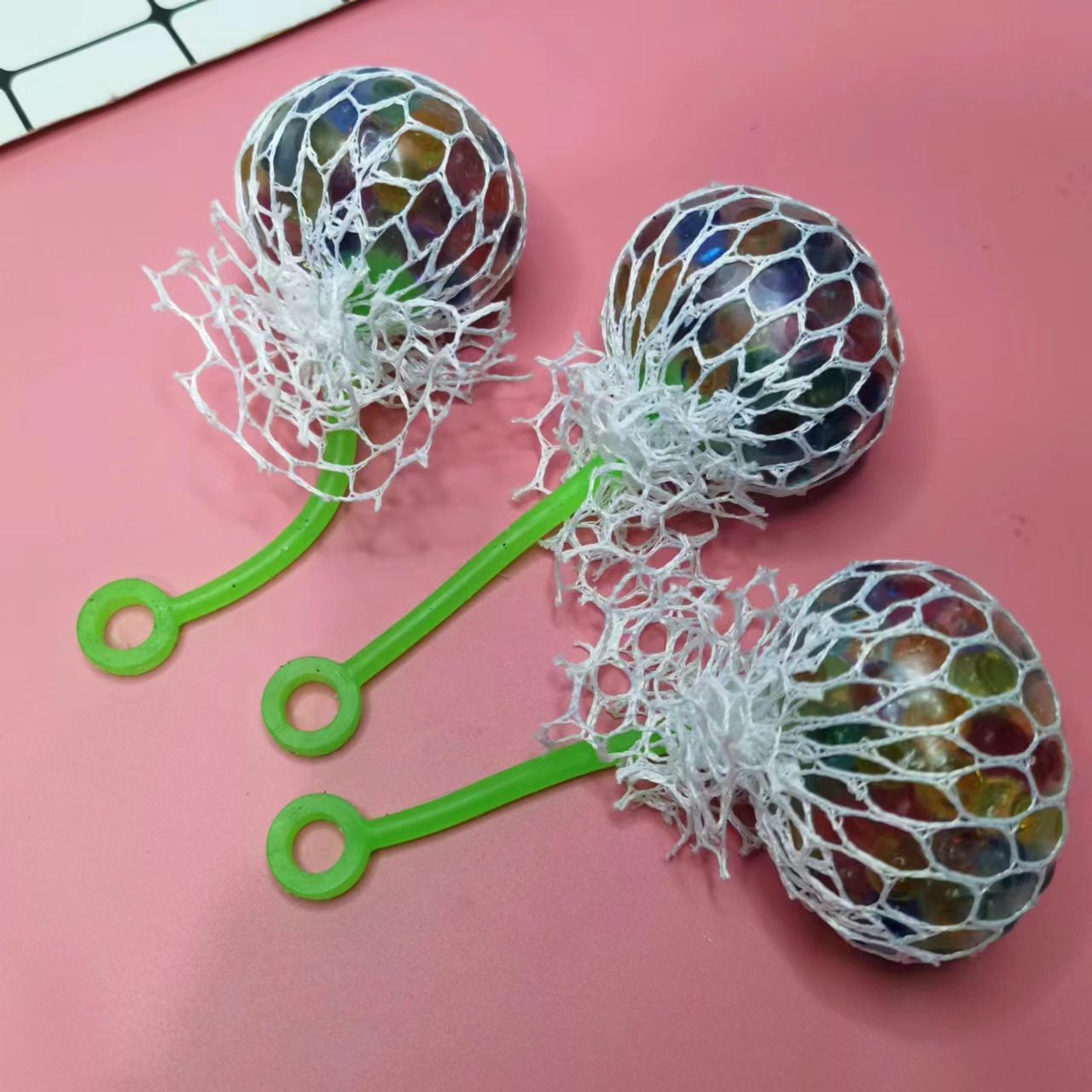 with Rope Vent Grape Ball 4.5cm with Rope Colorful Beads Grape Ball Rope Handle Colorful Beads Grape Ball Squeeze Toys