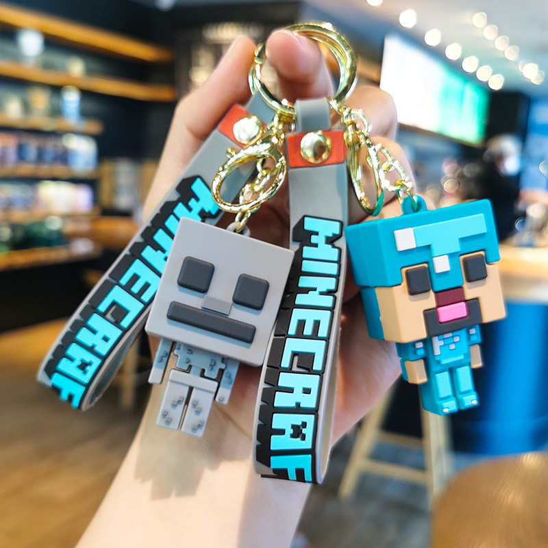 New Creative My World 3D Sandbox Game Keychain Minecraft Couple Keychain Handbag Pendant