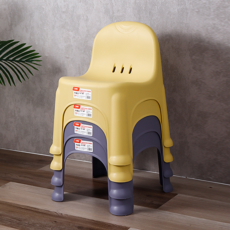 Plastic Children's Chair Baby Small Chair Home Seat Kindergarten Bench Backrest Chair 0400