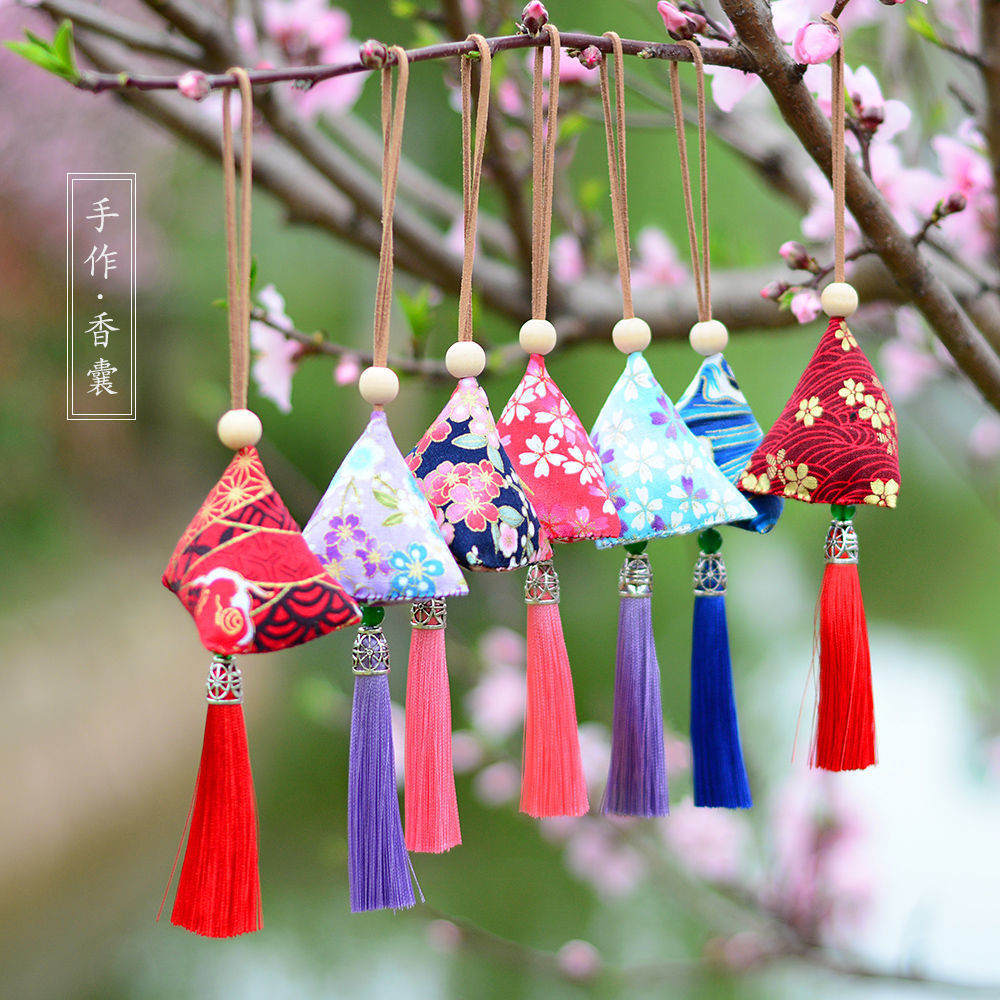 香囊材料包手工缝制小香包端午节自制小粽子挂件艾草驱蚊香包