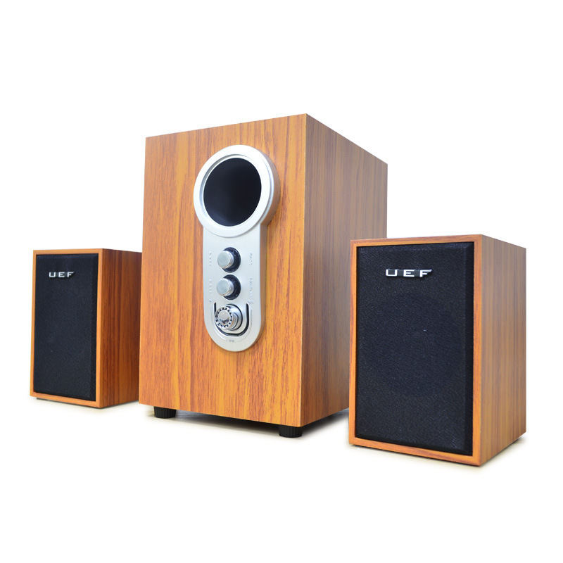 跨境 2.1木质音箱台式电脑蓝牙音响 usb桌面有线多媒体重低音炮