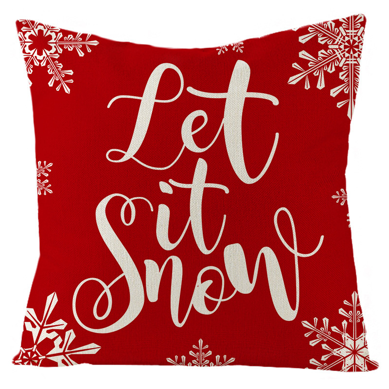 Christmas 2023 Pillow Cover Red Throw Pillow Cover Wholesale Sofa Cushion Linen Printed Pillows Bed Cushion