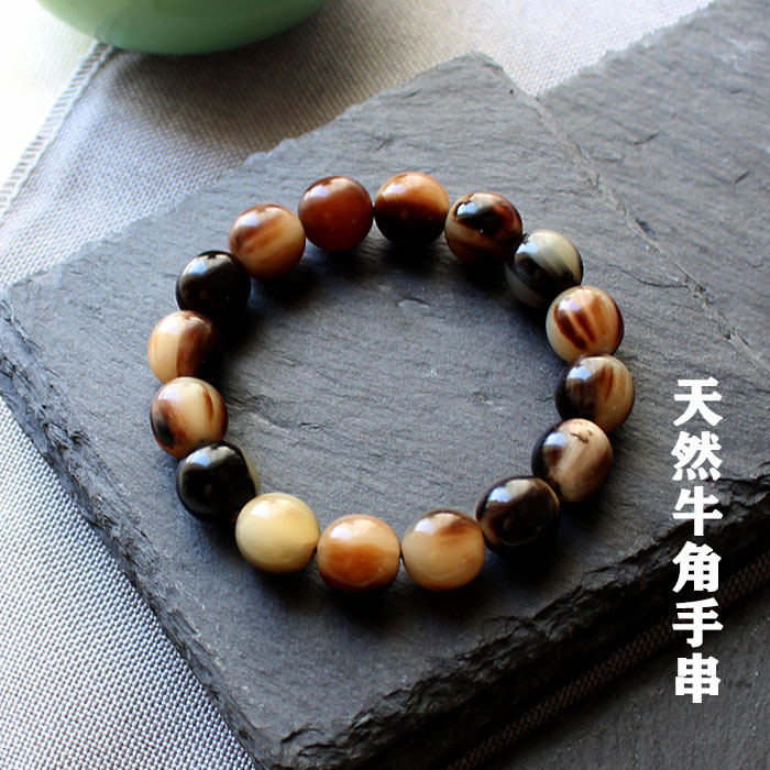 牛角手链西藏式牦牛骨手串男盘玩佛珠骨头藏族念珠潮文玩饰品菩提