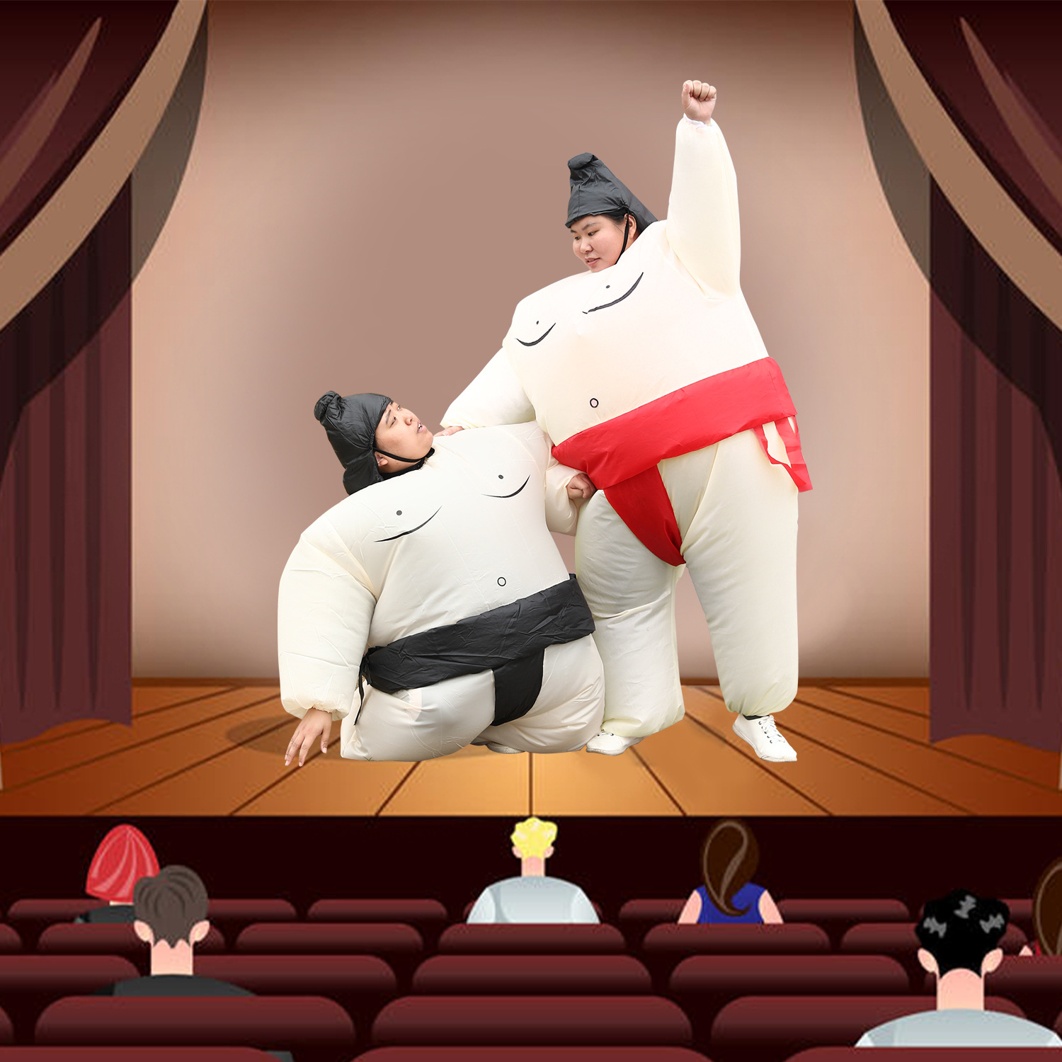 现货相扑充气服搞笑芭蕾大胖子充气衣成人儿童人偶充气相扑摔跤服