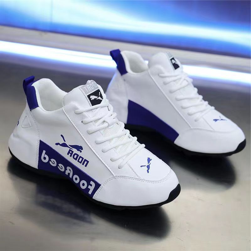 Foreign Trade Men‘s and Women‘s Same Sports Shoes Low-Top Lace-up Korean Fashion Board Shoes Soft Bottom Leather Surface Dad Shoes One Piece Dropshipping