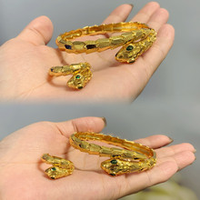 欧美新款个性蛇形手镯铜镀真金蛇头手环女时尚百搭手饰品送闺蜜礼