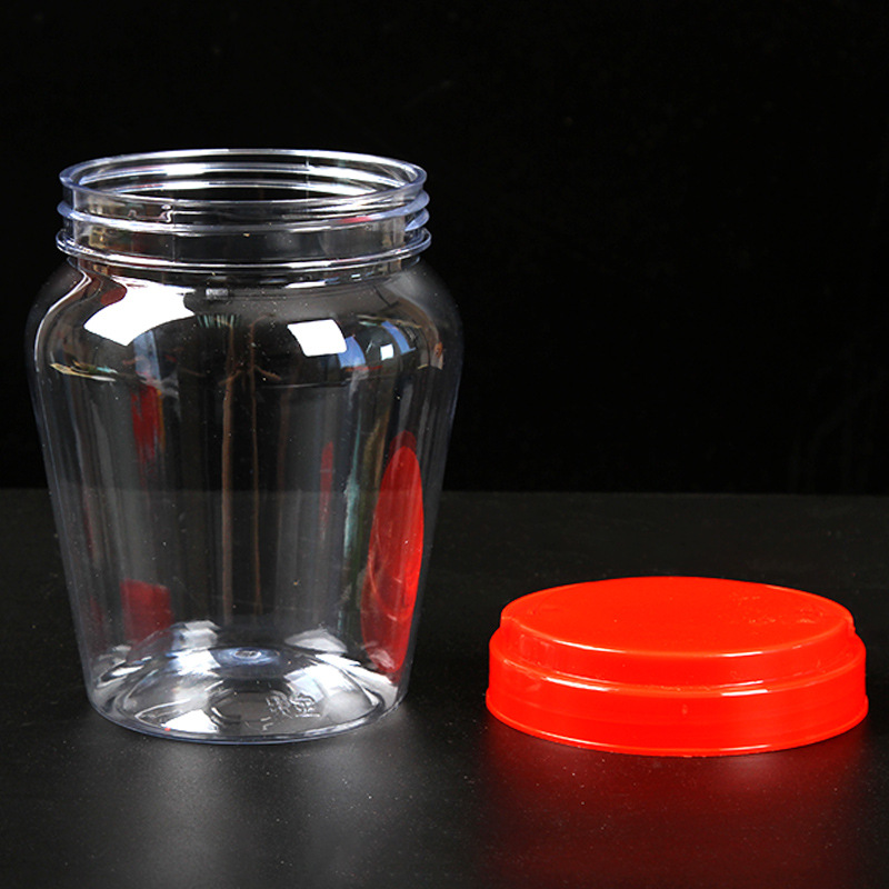 食品厂泡菜罐pet塑料瓶密封保鲜酱菜瓶0.5l 1l装可手提大口储物罐