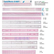 多功能放码尺直尺打版服装推板尺打版工具裁缝软尺内置可弯M111
