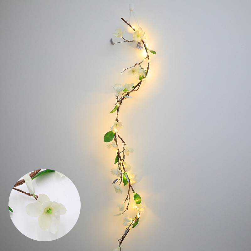New Artificial Rose Lighting Chain Rose Floral Series Lighting Chain Room Wedding Celebration Decoration Cherry Blossom Lamp Ambience Light
